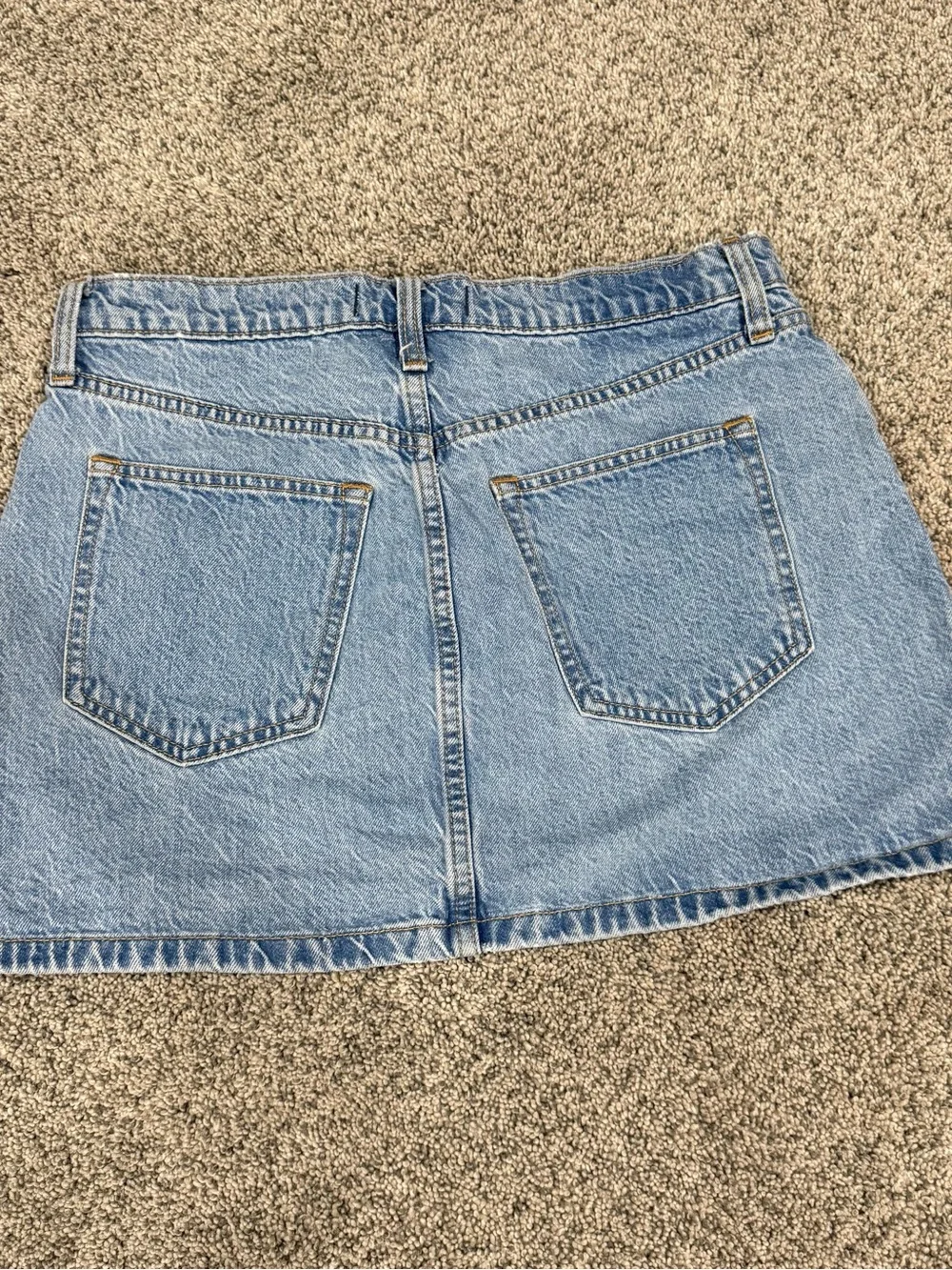Abercrombie Fitch Light Wash High Rise Pockets Micro Mini Denim Skirt Women US 8